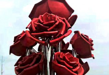 广州大型不锈钢玫瑰花雕塑