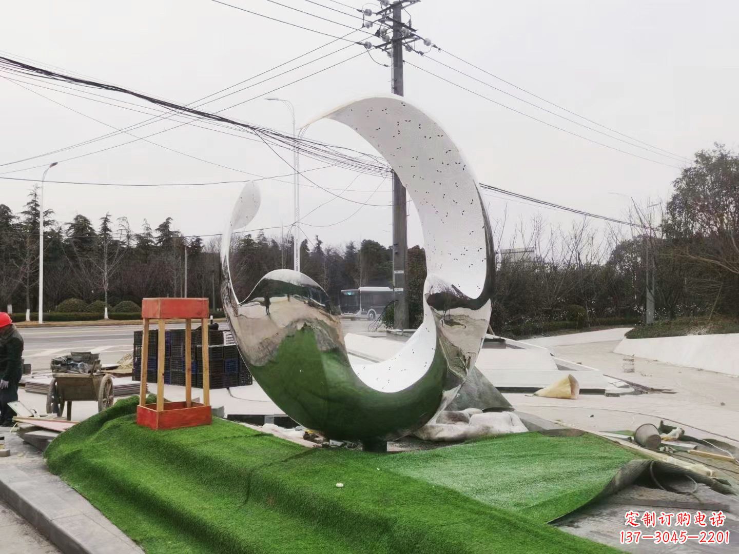 广州海浪浪花雕塑-城市街道装饰一朵不锈钢创意海浪浪花雕塑