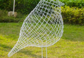 广州公园不锈钢镂空创意户外大型小鸟雕塑
