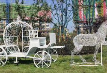 广州马车雕塑-小区花园广场创意镂空不锈钢马车雕塑