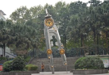 广州圆规雕塑-不锈钢广场创意圆规雕塑
