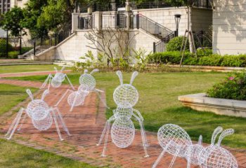 广州蚂蚁雕塑-户外公园大型不锈钢镂空蚂蚁雕塑